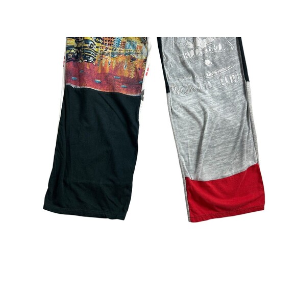 Reworked RCYCLD Graphic T-Shirts Patchwork Upcycled Pants Size S Pull-on - Picture 8 of 9
